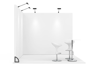 Poster - Trade Commercial Exhibition Stand. 3d Rendering