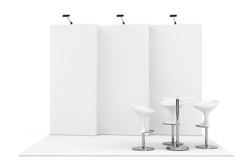 Poster - Trade Commercial Exhibition Stand. 3d Rendering
