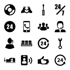 Poster - Set of 16 support filled icons