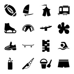 Poster - Set of 16 recreation filled icons