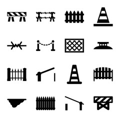 Poster - Set of 16 barrier filled icons