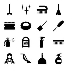 Sticker - Set of 16 cleaner filled icons