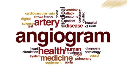 Poster - Angiogram animated word cloud, text design animation.