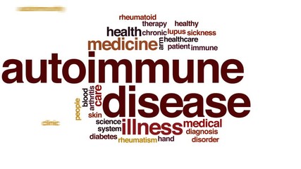 Poster - Autoimmune disease animated word cloud, text design animation.