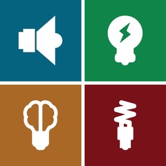 Poster - Set of 4 lightbulb filled icons