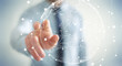 © sdecoret - Businessman touching global network on planet earth 3D rendering
