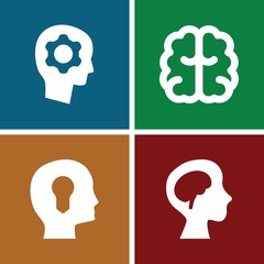 Poster - Set of 4 think filled icons