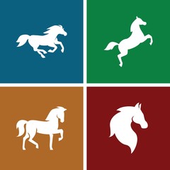 Wall Mural - Set of 4 mustang filled icons