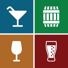 Aufkleber - Set of 4 whiskey filled icons