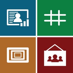 Aufkleber - Set of 4 gallery filled icons