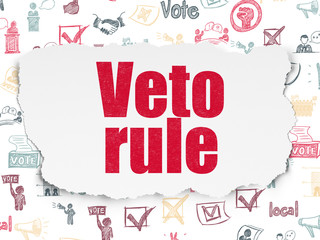 Naklejka na meble Political concept: Veto Rule on Torn Paper background