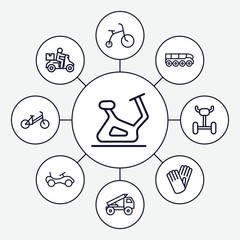 Sticker - Set of 9 bicycle outline icons