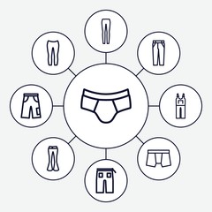 Sticker - Set of 9 pants outline icons