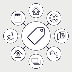 Aufkleber - Set of 9 template outline icons