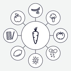 Aufkleber - Set of 9 vitamin outline icons