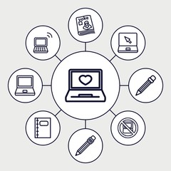 Poster - Set of 9 notebook outline icons