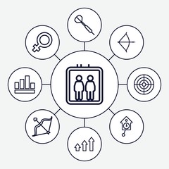 Poster - Set of 9 arrow outline icons