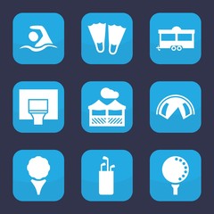 Poster - Set of 9 filled recreation icons