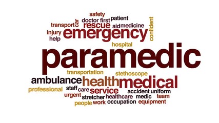 Canvas Print - Paramedic animated word cloud, text design animation.