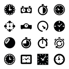 Poster - Set of 16 chronometer filled icons