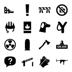 Sticker - Set of 16 danger filled icons