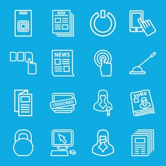 Poster - Set of 16 press outline icons