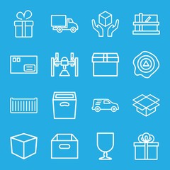 Aufkleber - Set of 16 parcel outline icons