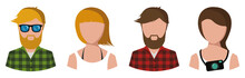 Boys And Girls Icon On White Background