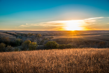 sunset in the flint hills kansas