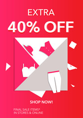 Wall Mural - Sale banner template design.Vector illustration.