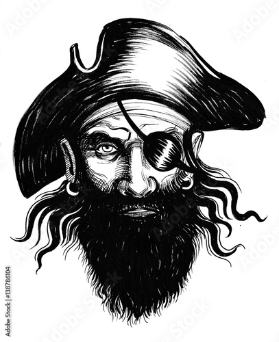 Plakat Szkic głowy pirata