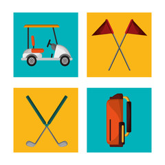 Wall Mural - set golf equipment design vector illustration eps 10