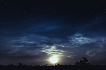 sky with clouds and moon