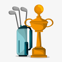 Poster - golf trophy and bag clubs vector illustration eps 10