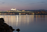 Fototapeta Big Ben - Old town with New Bridge in Bratislava, Slovakia.