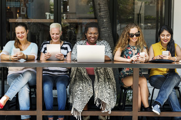 Women Using Digital Device Concept