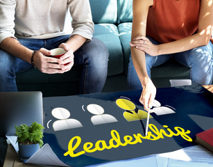 Wall Mural - Partnership Corporate Team Leader Font Concept