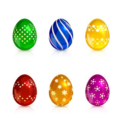 Wall Mural - Set of multicolored decorative Easter eggs