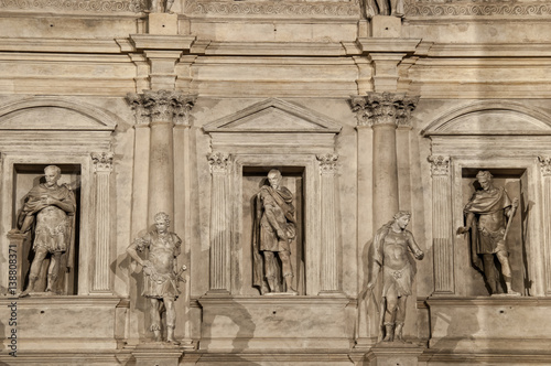 Plakat Częściowy widok na scenę teatru olimpijskiego w Vicenzy, dzieło słynnego renesansowego architekta Palladium