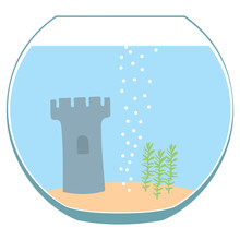 Fishbowl Aquarium With Castle