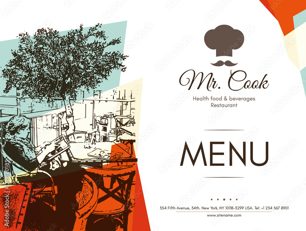 Restaurant menu design. Vector menu brochure template for cafe, coffee ...