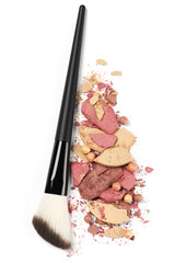 Canvas Print - Heap of various crashed makeup products