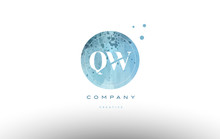 Qw Q W  Watercolor Grunge Vintage Alphabet Letter Logo