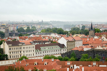 view of Prague city from hill