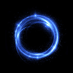 Wall Mural - abstract neon background. luminous swirling. glowing spiral cover. black elegant. halo around. power