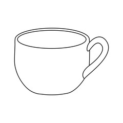 Poster - monochrome contour with cup of coffee close up vector illustration