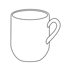 Poster - monochrome contour with mug of coffee close up vector illustration