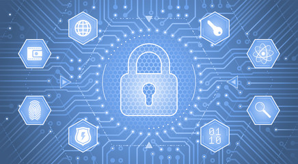 Cryptology Concept. Infographical template on the subject of Cryptology / Cybersecurity.