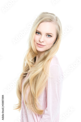 Fotografie, Obraz Portrait of a beautiful blonde isolated.