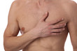 © dream@do - Close up of muscular male torso, chest and armpit hair removal. Male Waxing